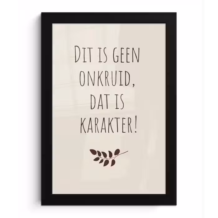Bruin - Minimalistisch - Quote - Zomer fotolijst zwart zonder passe partout klein -3d