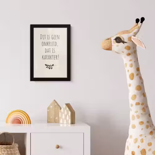 Bruin - Minimalistisch - Quote - Zomer fotolijst zwart zonder passe partout klein -usfeer4_kinderkamer