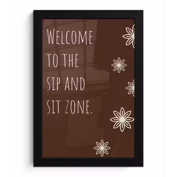 Bruin - Quote - Bloemen - Zomer fotolijst zwart zonder passe partout klein -3d