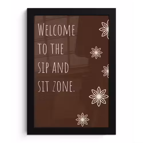 Bruin - Quote - Bloemen - Zomer fotolijst zwart zonder passe partout klein -3d
