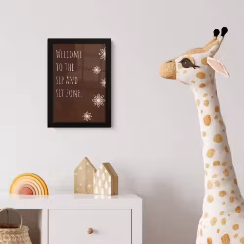 Bruin - Quote - Bloemen - Zomer fotolijst zwart zonder passe partout klein -usfeer4_kinderkamer