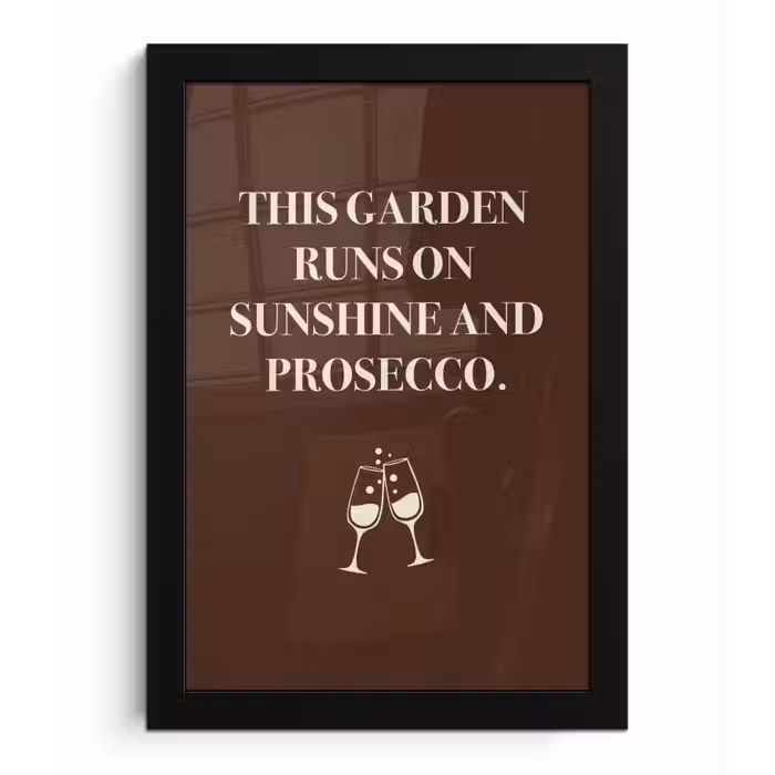 Bruin - Zomer - Quote - Drinken fotolijst zwart zonder passe partout klein -3d