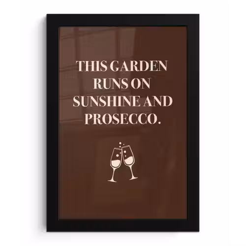 Bruin - Zomer - Quote - Drinken fotolijst zwart zonder passe partout klein -3d