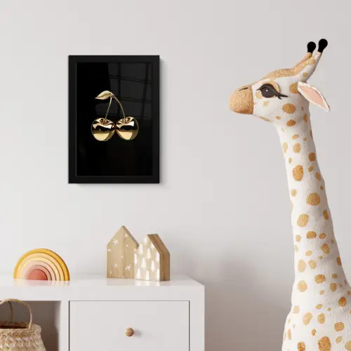 Kersen - Zwart - Goud - Chrome fotolijst zwart zonder passe partout klein -usfeer4_kinderkamer