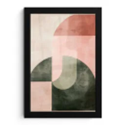 Cirkel - Abstract - Roze fotolijst zwart zonder passe partout klein -3d