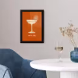 Cocktail - Oranje - Zomer - Quote fotolijst zwart zonder passe partout klein -sfeer4