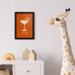 Cocktail - Oranje - Zomer - Quote fotolijst zwart zonder passe partout klein -usfeer4_kinderkamer