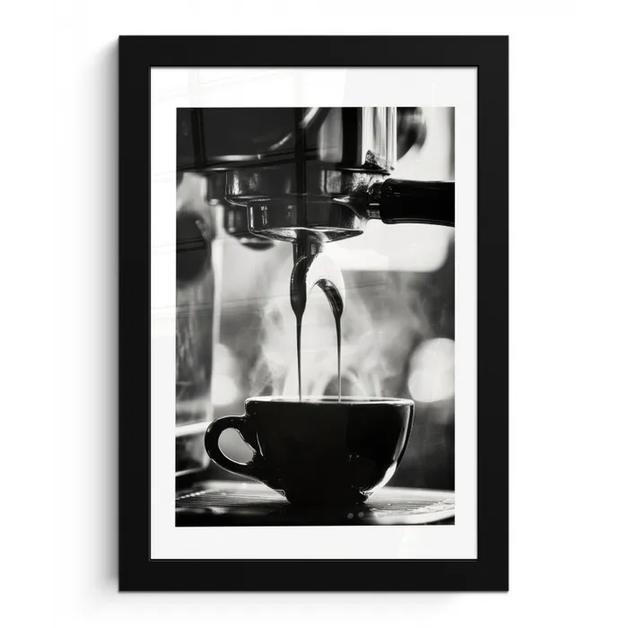 Coffee - Espresso - Koffiemachine - Kop fotolijst zwart zonder passe partout klein -3d
