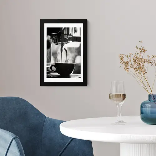 Coffee - Espresso - Koffiemachine - Kop fotolijst zwart zonder passe partout klein -sfeer4