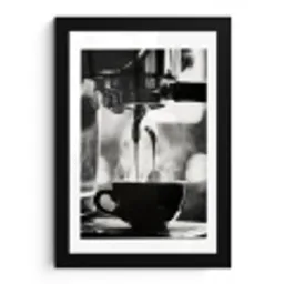 Coffee - Espresso - Koffiemachine - Kop fotolijst zwart zonder passe partout klein -3d