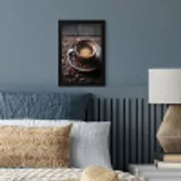 Kop - Koffie - Hout - Bonen fotolijst zwart zonder passe partout klein -sfeer3