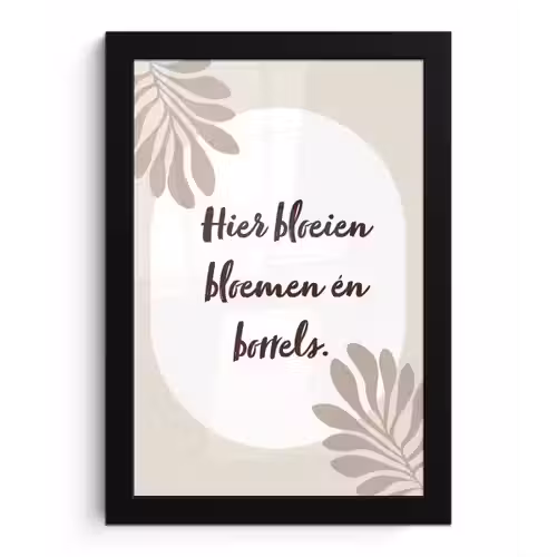 Bloemen - Quote - Zomer - Beige fotolijst zwart zonder passe partout klein -3d
