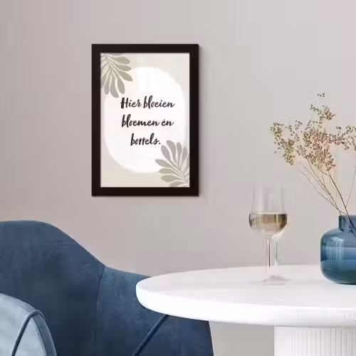 Bloemen - Quote - Zomer - Beige fotolijst zwart zonder passe partout klein -sfeer4