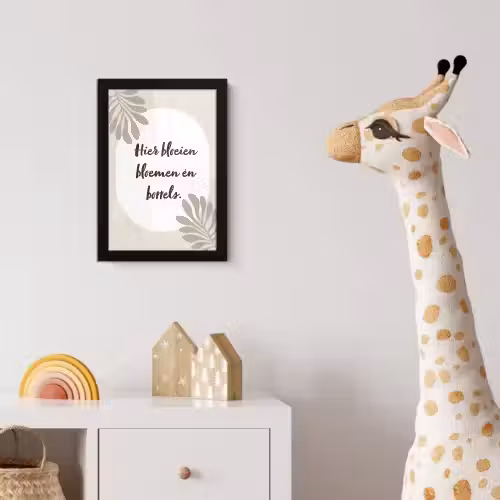 Bloemen - Quote - Zomer - Beige fotolijst zwart zonder passe partout klein -usfeer4_kinderkamer