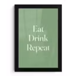 Eten - Drinken - Tekst - Mintgroen fotolijst zwart zonder passe partout klein -3d