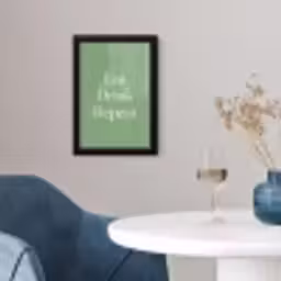 Eten - Drinken - Tekst - Mintgroen fotolijst zwart zonder passe partout klein -sfeer4