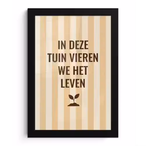 Tuin - Quote - Strepen - Zomer fotolijst zwart zonder passe partout klein -3d