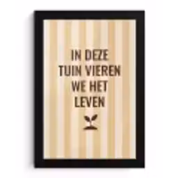 Tuin - Quote - Strepen - Zomer fotolijst zwart zonder passe partout klein -3d