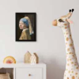 Meisje met de Parel - Schilderij van Johannes Vermeer fotolijst zwart zonder passe partout klein -usfeer4_kinderkamer