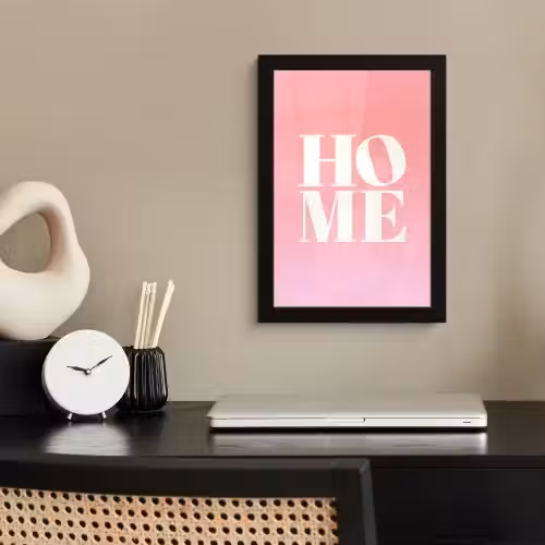 Home - Letters - Groot - Roze fotolijst zwart zonder passe partout klein -sfeer1