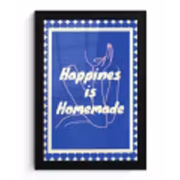 Lijntekening - Vrouw - Quote - Blauw fotolijst zwart zonder passe partout klein -3d