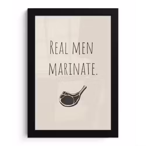 Vlees - Minimalistisch - Beige - Quote fotolijst zwart zonder passe partout klein -3d