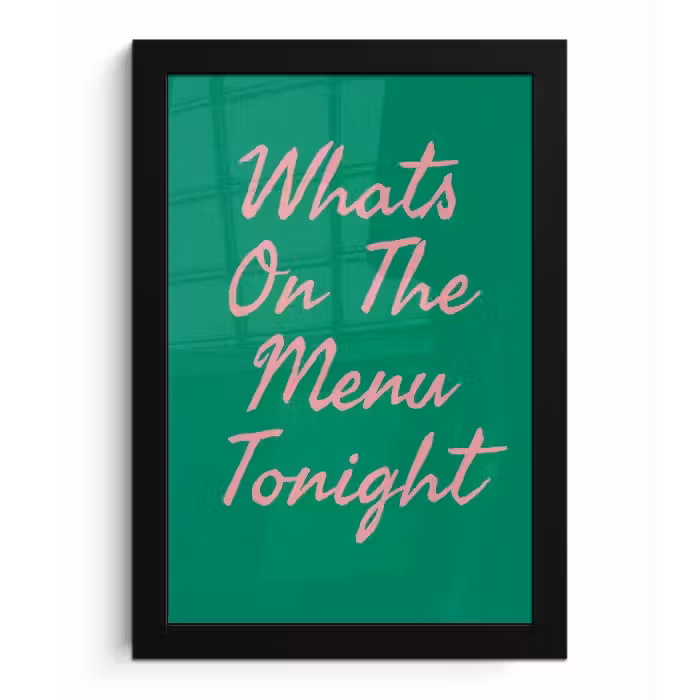 Menu - Quote - Roze fotolijst zwart zonder passe partout klein -3d