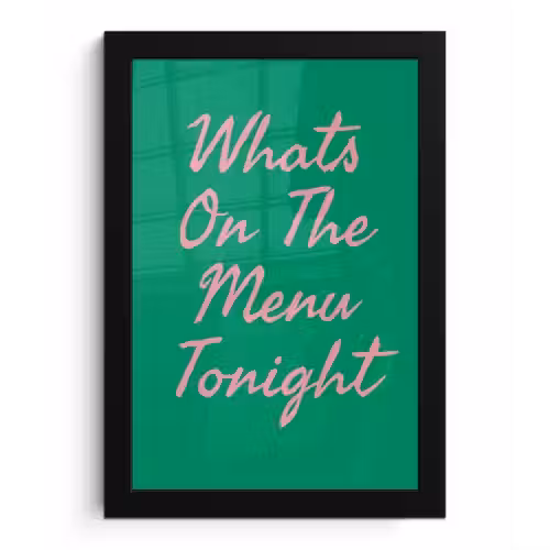 Menu - Quote - Roze fotolijst zwart zonder passe partout klein -3d