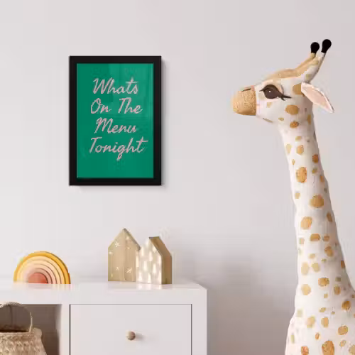 Menu - Quote - Roze fotolijst zwart zonder passe partout klein -usfeer4_kinderkamer
