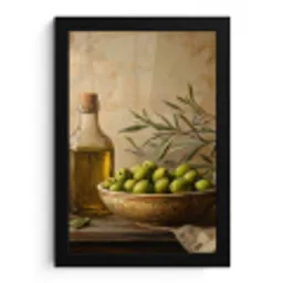 Olijven - Stilleven - Vintage fotolijst zwart zonder passe partout klein -3d
