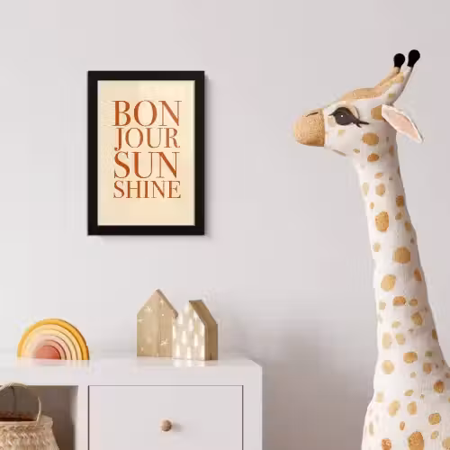 Oranje - Quote - Sun fotolijst zwart zonder passe partout klein -usfeer4_kinderkamer