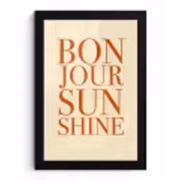 Oranje - Quote - Sun fotolijst zwart zonder passe partout klein -3d