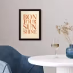 Oranje - Quote - Sun fotolijst zwart zonder passe partout klein -sfeer4