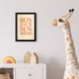 Oranje - Quote - Sun fotolijst zwart zonder passe partout klein -usfeer4_kinderkamer