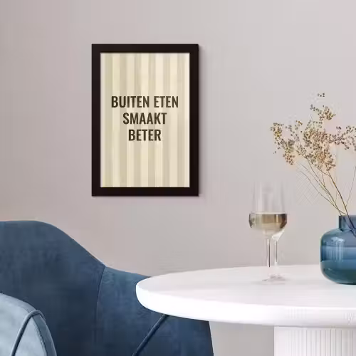 Buiten - Quote - Strepen - Zomer fotolijst zwart zonder passe partout klein -sfeer4