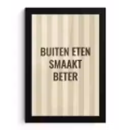 Buiten - Quote - Strepen - Zomer fotolijst zwart zonder passe partout klein -3d