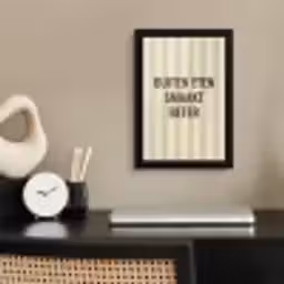 Buiten - Quote - Strepen - Zomer fotolijst zwart zonder passe partout klein -sfeer1