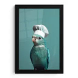 Parkiet - Vogel - Koksmuts - Cute fotolijst zwart zonder passe partout klein -3d