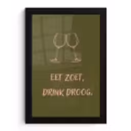 Roze - Groen - Wijn - Quote fotolijst zwart zonder passe partout klein -3d
