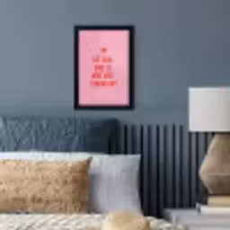 Roze - Zon - Quote fotolijst zwart zonder passe partout klein -sfeer3