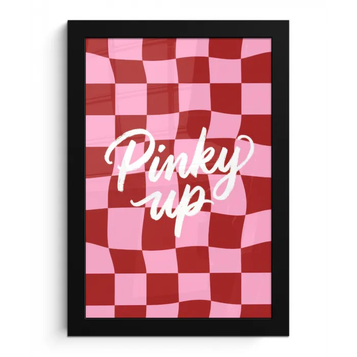 Pinky up - Geblokt - Bordeauxrood fotolijst zwart zonder passe partout klein -3d