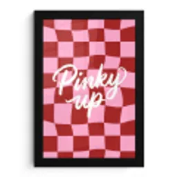 Pinky up - Geblokt - Bordeauxrood fotolijst zwart zonder passe partout klein -3d