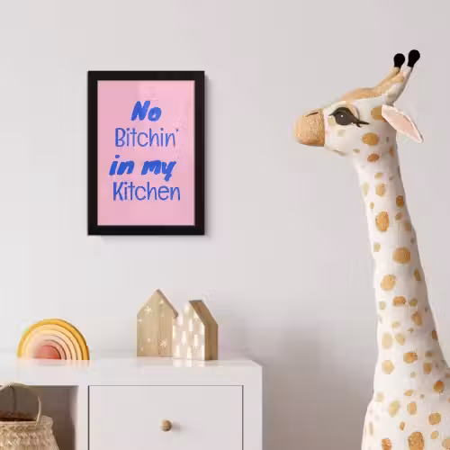 Quote - Blauw - Lettertype - Keuken fotolijst zwart zonder passe partout klein -usfeer4_kinderkamer