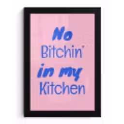 Quote - Blauw - Lettertype - Keuken fotolijst zwart zonder passe partout klein -3d