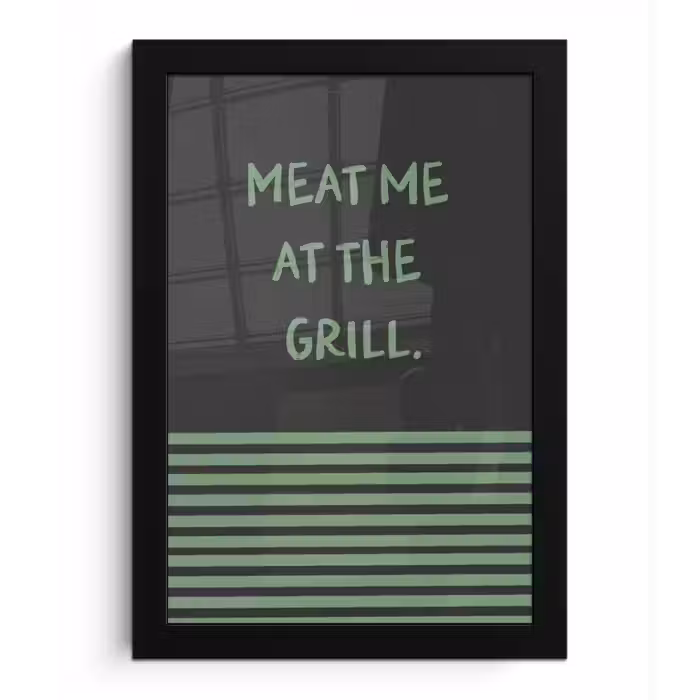 Quote - Groen - Grill - Zomer fotolijst zwart zonder passe partout klein -3d