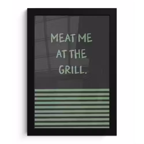 Quote - Groen - Grill - Zomer fotolijst zwart zonder passe partout klein -3d