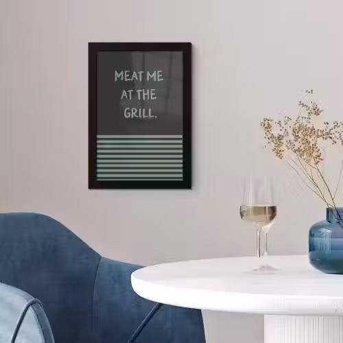 Quote - Groen - Grill - Zomer fotolijst zwart zonder passe partout klein -sfeer4