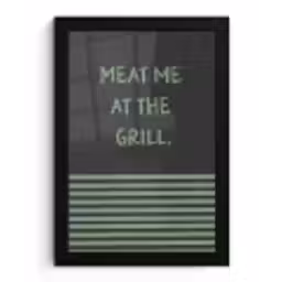 Quote - Groen - Grill - Zomer fotolijst zwart zonder passe partout klein -3d