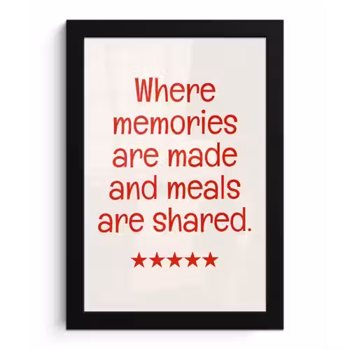 Quote - Sterren - Rood - Memories fotolijst zwart zonder passe partout klein -3d