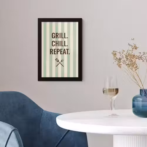 Quote - Strepen - Grill fotolijst zwart zonder passe partout klein -sfeer4